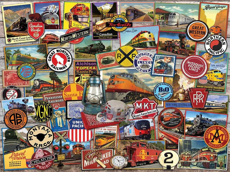 ALL ABOARD TRAINS PUZZLE